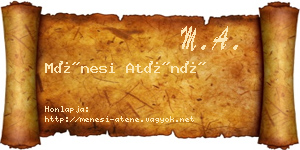 Ménesi Aténé névjegykártya